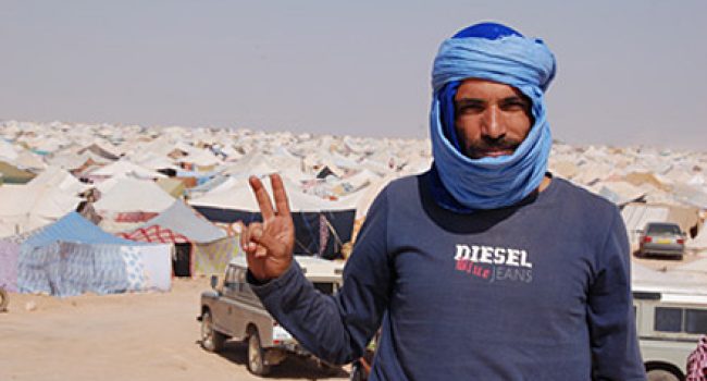 El Houssine Ndour en el campamento de Gdeim Izik. Foto: Diagonal