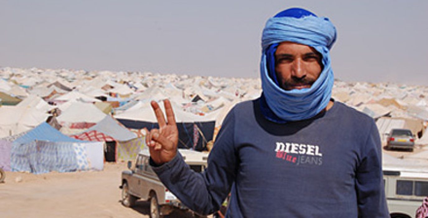 El Houssine Ndour en el campamento de Gdeim Izik. Foto: Diagonal