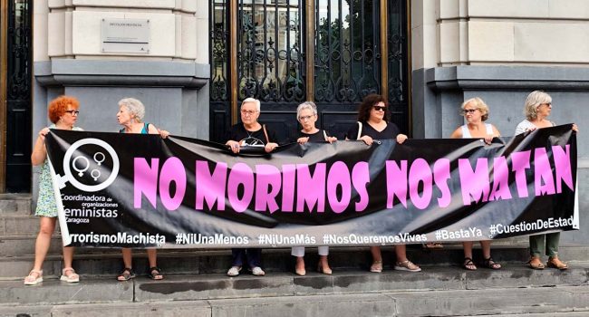 Imagen de archivo de una protesta contra los asesinatos machistas en Zaragoza