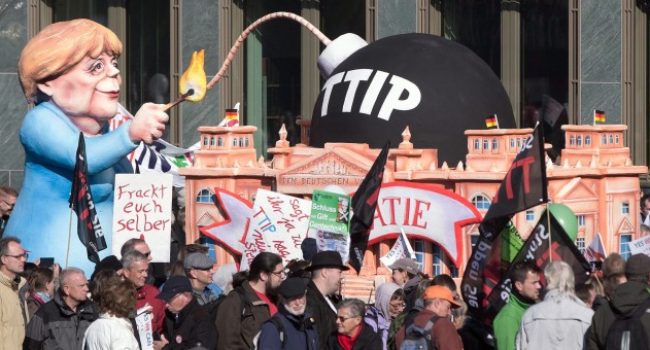 Manifestación en Berlin contra el TTIP.