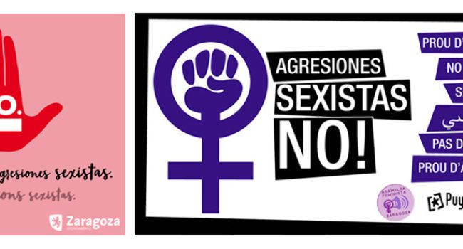 Imágenes de las campañas contra las agresiones sexistas de 2015 y 2014.