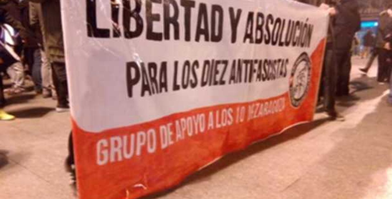 Pancarta en una concentración reciente. Foto: AraInfo