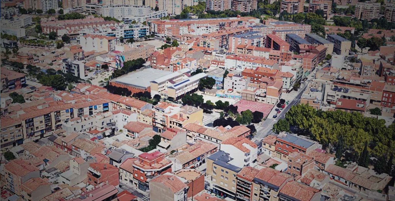 Recreación del barrio Oliver a partir de una vista del servicio Maps de Google