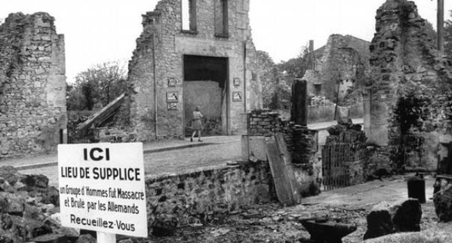 Ruinas de Oradour-sur-Glane, conservadas como población mártir.