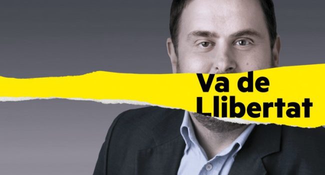 Cartel electoral de ERC con la imagen de Junqueras.