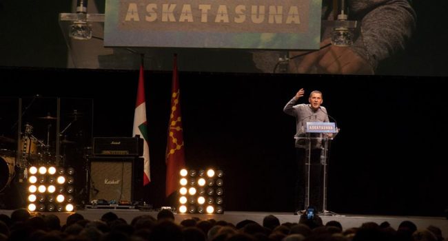 Arnaldo Otegi en el acto de Anoeta. Foto: Sortu