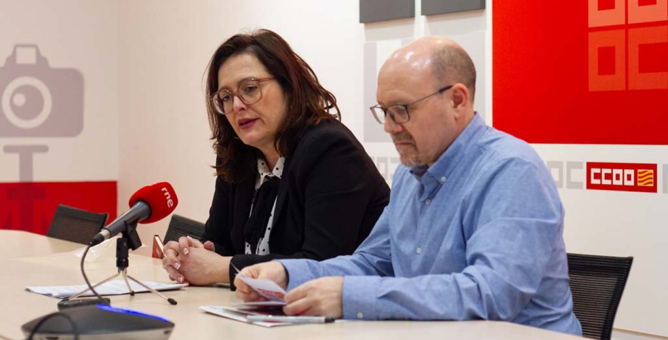 Carolina Vidal y Manuel Pina en la comparecencia de este miércoles. | Foto: CCOO