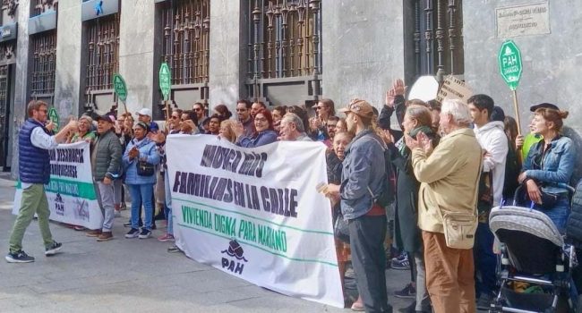 Imagen de archivo de una protesta de la plataforma. | Foto: PAH Zaragoza