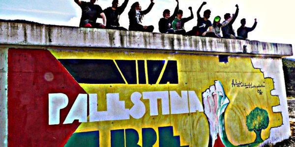 Mural realizado en Artieda. Foto: Foro Palestina Libre de Zaragoza