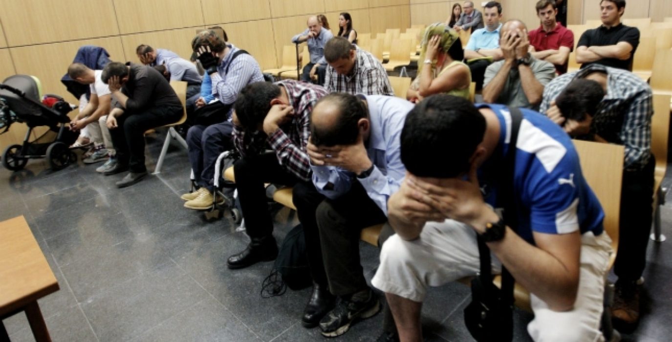 Los acusados durante el juicio.