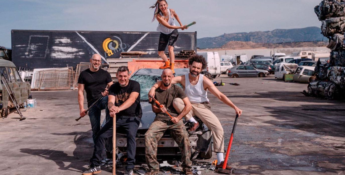 La banda en el rodaje del videoclip de ‘Fuego’