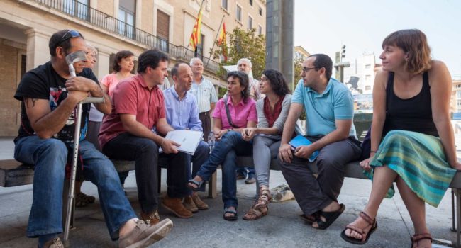 Reunión, la pasada semana, entre Zaragoza en Común y Chunta Aragonesista.