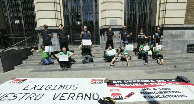 Una de las protestas protagonizadas por CGT este sábado.
