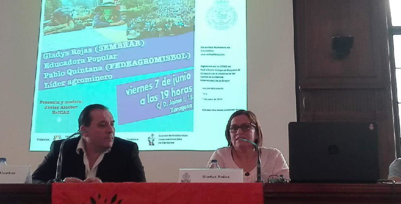 Gladys Rojas en uno de los actos en Zaragoza.