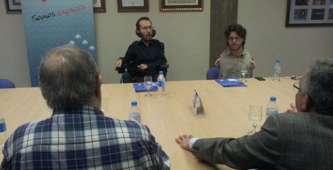 Un momento de la reunión celebrada este miércoles. Foto: @PodemosAragon