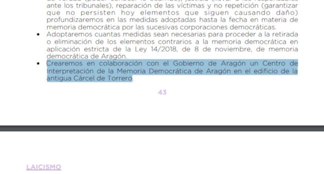 Fragmento del programa de Podemos Zaragoza.