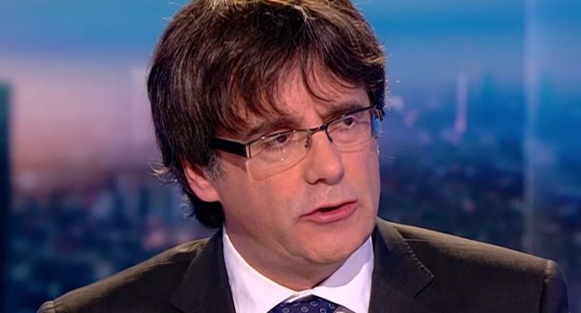 Puigdemont durante la entrevista con RTBF.