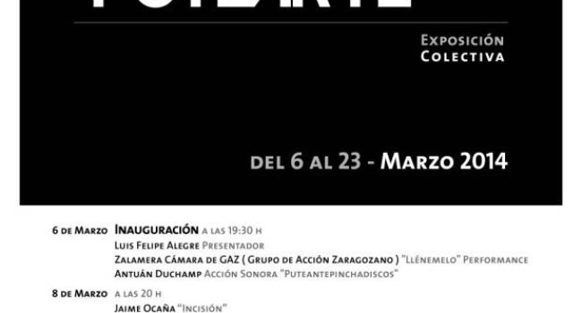 "En Zaragoza, aparte de las definiciones. Aparte, pute... Arte. Un poco reírse de todo, un mucho de crear y un muchísimo de hacer lo 
que les da la real gana.
21 artistas zaragozan@s exponiéndose a que les critiquen, aunque les 
trae sin cuidado.