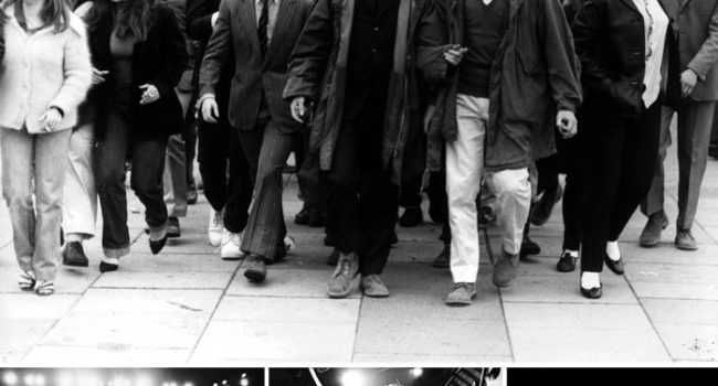 Arriba, fotograma de Quadrophenia. Abajo, tres fotografías de The Who.