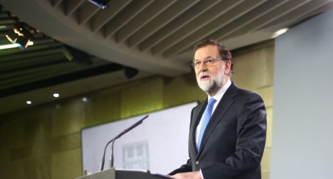 Rajoy durante la comparecencia de este viernes. Foto: Moncloa