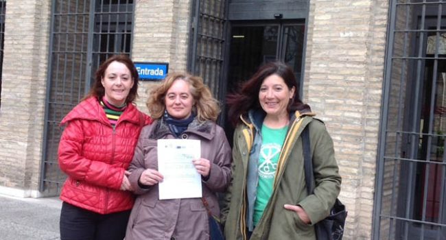 Marea
Naranja, Marea Verde, Febrero Feminista y MHUEL presentaron la solicitud en el registro de la DGA.
