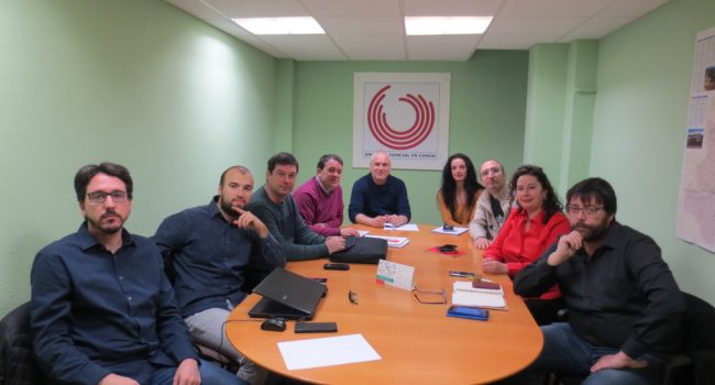 Reunión de las tres candidaturas de la confluencia durante este pasado fin de semana.