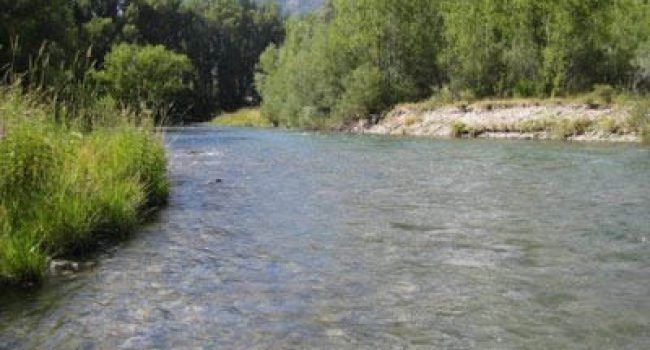Río Galligo contaminado con lindano. Foto: Coordinadora Biscarrués Mallos de Riglos