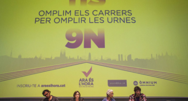 Un momento de la rueda de prensa para los actes de la Diada. Foto: Ismaël Guye (La Directa)