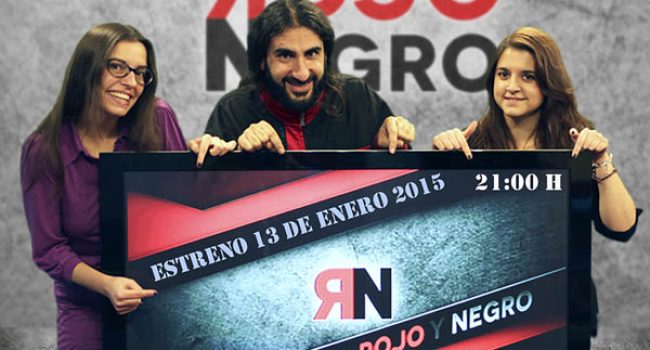 Cartel anunciando RojoYNegroTV.
