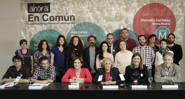 Candidatos a las alcaldías de Zaragoza, Terrassa, A Coruña, Barcelona, Madrid y Málaga.