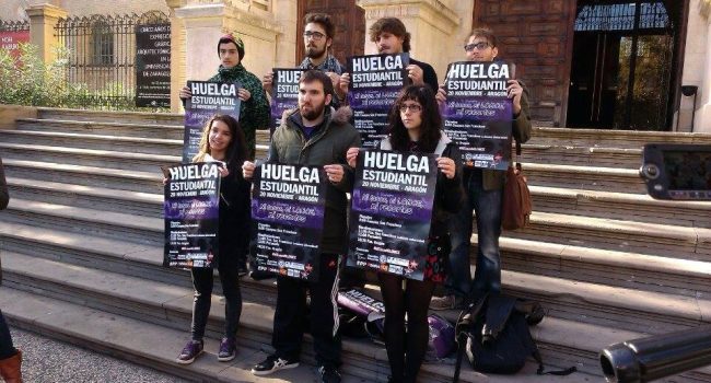 Este jueves está convocada una jornada de huelga de estudiantes en Aragón. Foto: Huelga Estudiantil Aragón