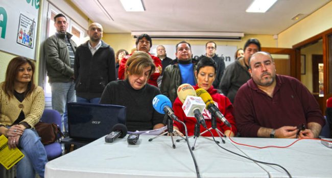 Rueda de prensa de Stop Desahucios y los colectivos convocantes de las jornada del 16F. Foto: Stop Desahucios