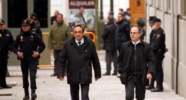 Rull y Turull a su llegada al Supremo antes de ser encarcelados. Foto: Junts per Catalunya (Twitter)