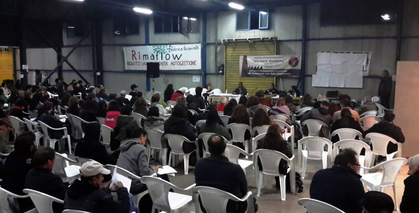 Imagen de uno de los espacios de trabajo durante el encuentro en Tesalónica. Foto: Solyeco.