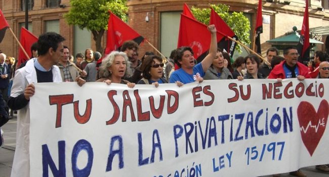 Protesta de Marea Blanca. Foto: AraInfo