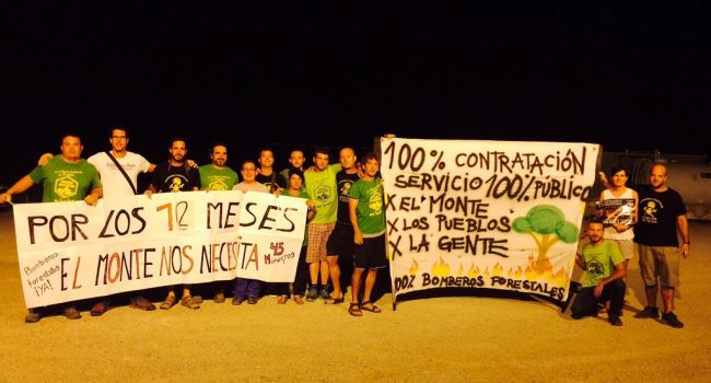 Trabajadores del Operativo de Incendios y los Espacios Naturales Protegidos con sus familiares durante el encierro.