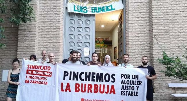 Foto de archivo de activistas del Sindicato de Inquilinas e Inquilinos de Zaragoza. | Foto: SIZ