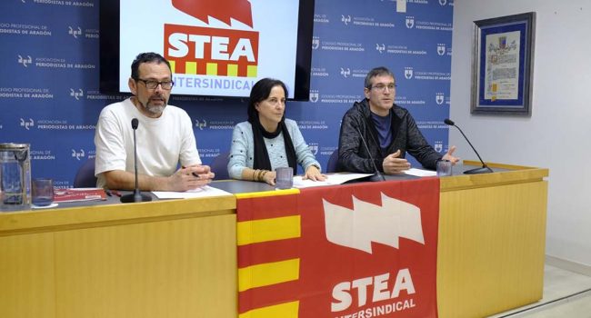 Imagen de archivo de una comparecencia de representantes del sindicato. | Foto: STEA