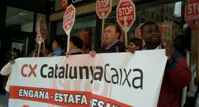 Concentración en Zaragoza. Foto: Stop Desahucios