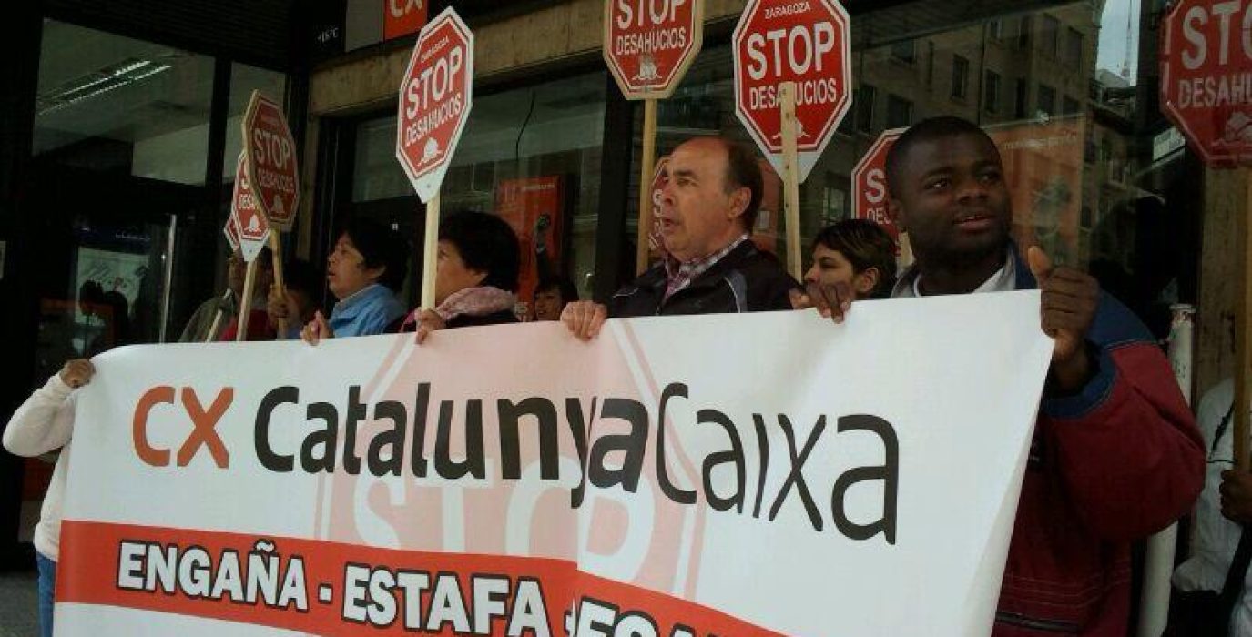Concentración en Zaragoza. Foto: Stop Desahucios
