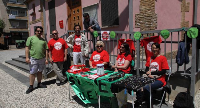 La delegación de Utebo cuenta con el apoyo de la plataforma de Casetas (en la imagen). Foto: Stop Desahucios Casetas