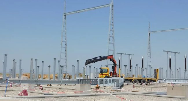 Obras en la subestación eléctrica de Platea.