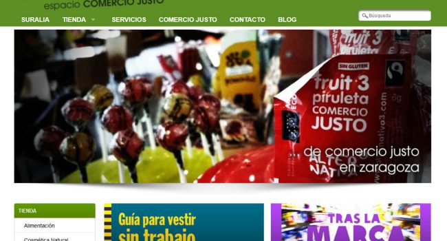 Imagen de la web de venta online de Suralia.