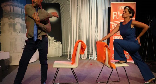 Escena de 'A protestar a la Gran Vía'. Foto: Teatro de las Esquinas