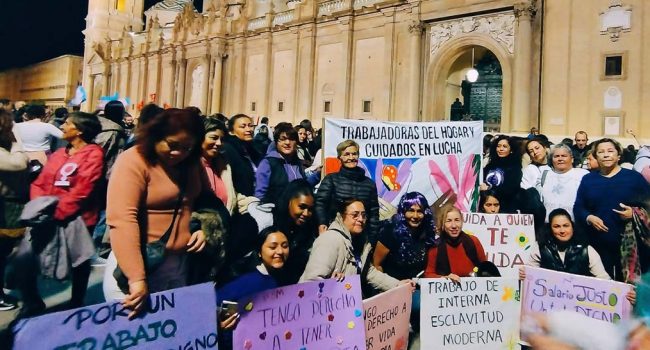Integrantes de la Asociación de Trabajadoras del Hogar y Cuidados de Zaragoza en una foto de archivo