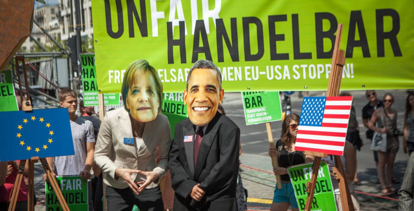 Imagen de una de las muchas protestas contra TTIP.