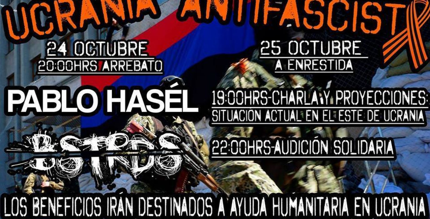 Cartel de los actos organizados por el Comité de Solidaridad con la Ucrania Antifascista de Zaragoza.