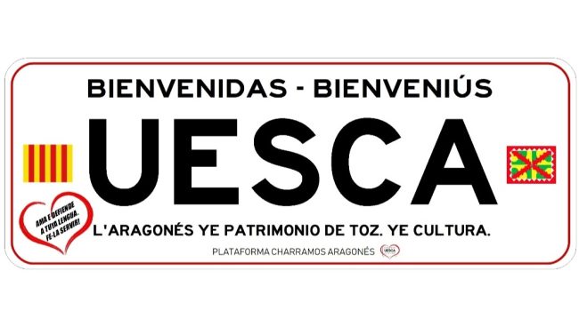 El cartel que quiere poner la plataforma Charramos Aragonés.