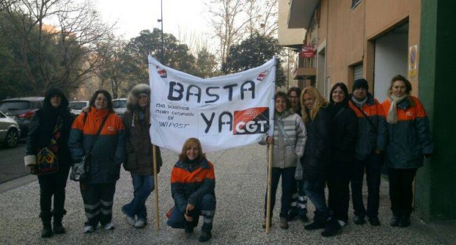 Movilización de CGT Unipost en Zaragoza.