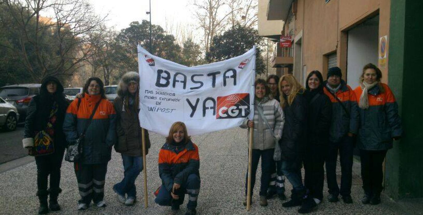 Movilización de CGT Unipost en Zaragoza.